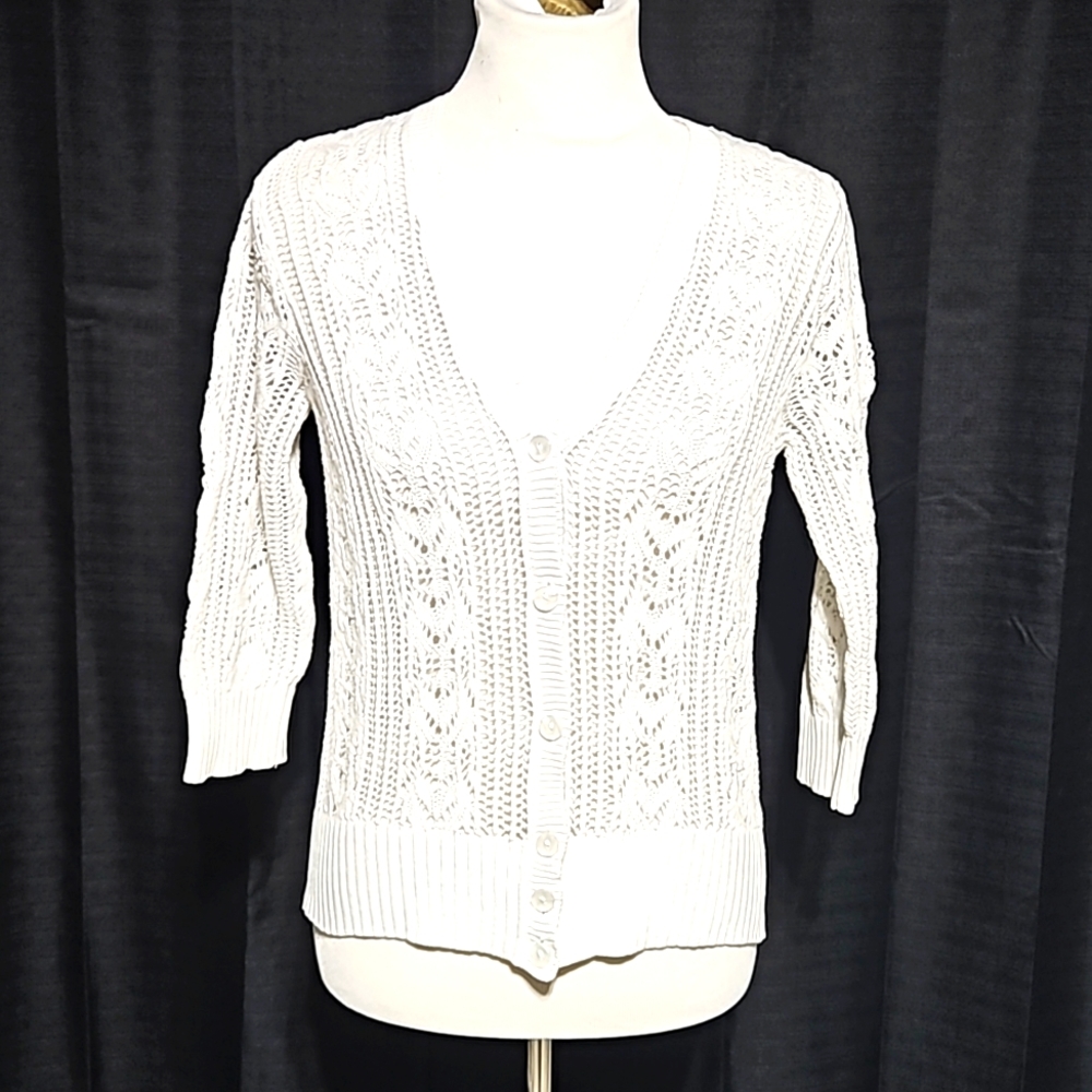 Crocheted cardigan sweater